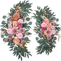 Welcome Sign Floral Garland Luxuriant Floral Swag with Roses Romantic Decorations for Wedding Arch