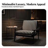 Italian aesthetic Wood Frame suspended Chair Light Luxury Lounge Seating Ergonomic Backrest Indoor Furniture Soft seat padding for Hoteliers, Interior Designers, Homeowners, Living Room, Hotel Lobby, Bedroom, creamice