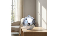 Reflective Mirrored Ornament Ball Shiny Spherical Ornament with Hanging Loop Silver Christmas Tree Baubles Glossy for Holiday Decor, Mantel Display, Table Centerpiece