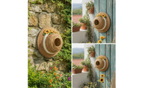 Bird Nest Ornament Nature-Themed Wall Ornament with Perch Decorative Bird Nest for Gardeners, Courtyard, Fence