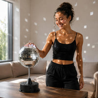 Mirror Ball Light Built-in Switch Event Decor Portable