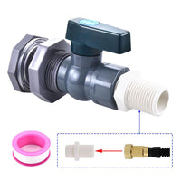 Garden Hose Connector Rain Barrel Faucet Kit 3/4 Inch PVC Bulkhead Fitting NPT to GHT