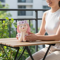 Fairy Plant Pot Creative Design Girl Planter Statue Decorative for Balcony, Desk