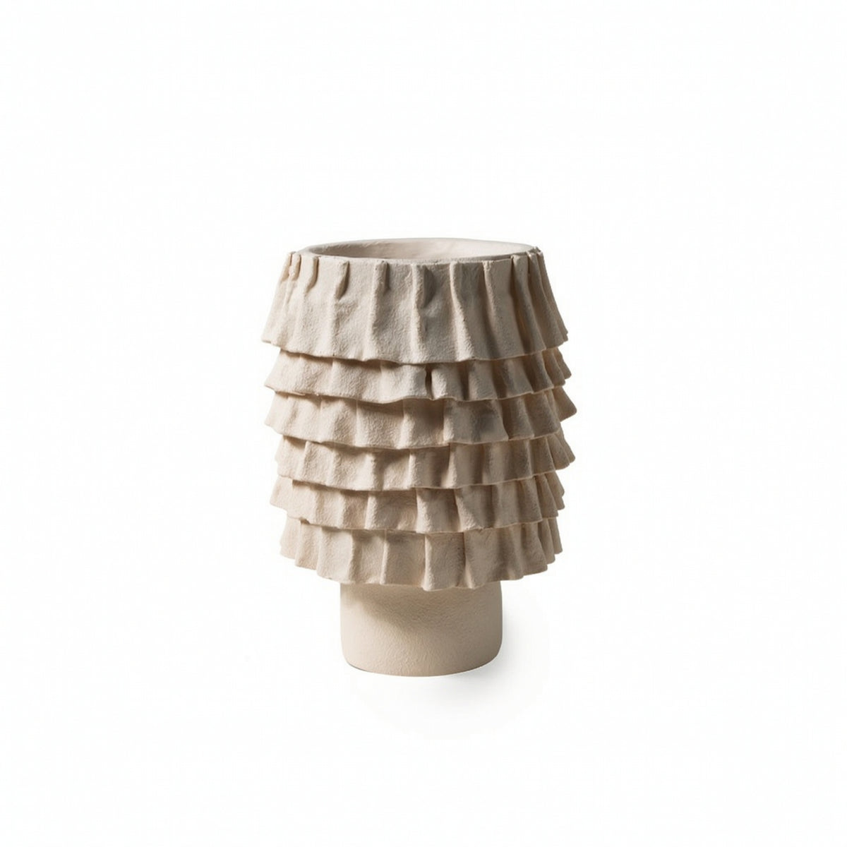 Vase with Wrinkled Texture Contemporary Resin Vase Sturdy for Shelves