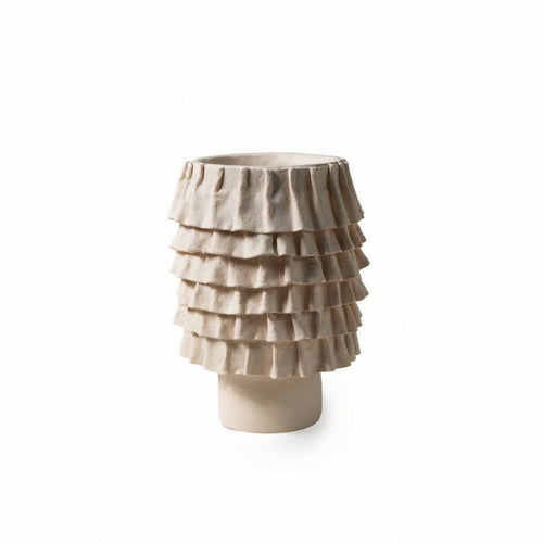 Vase with Wrinkled Texture Contemporary Resin Vase Sturdy for Shelves