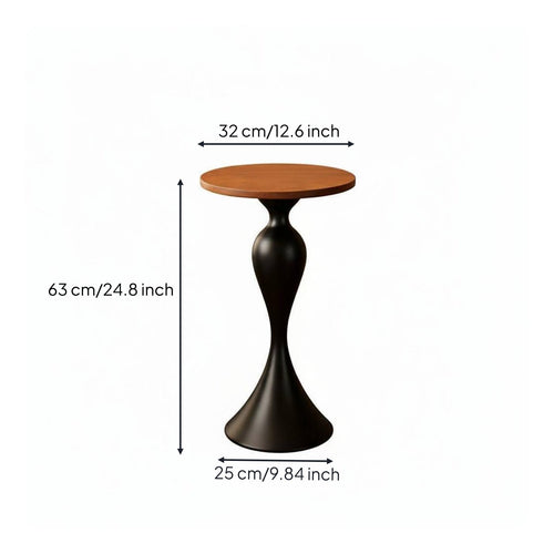 Small Round Side Table Rounded Edges Round Pedestal Side Table Rust-Proof