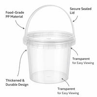 Bucket Lid for Milk Tea Packaging, Food Product Container Lid, Carry Handle Storage, Bin Bucket Lid  - Image 6
