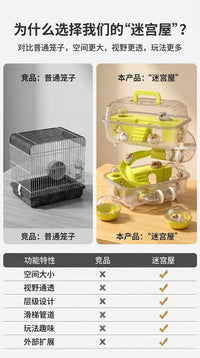 仓鼠笼子隧道管道浴室洗澡笼金丝熊透明趣味DIY笼子别墅仓鼠用品