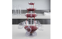 Transparent 5-Cup Wine Fountain Glossy Clear Plastic Wine Fountain