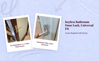 Keyless Bathroom Door Lock, Privacy Protection, Aluminum Alloy, Easy Installation, Childproof, Universal Fit