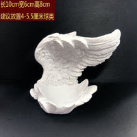 水晶球底座托首饰饰品收纳盒天使贝壳羽毛创意工艺品树脂摆件