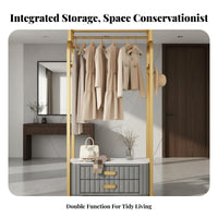 Wardrobe Rack with Drawers Multi-Functional Complimentarystanding Wardrobe System Space-Saving Anti-Collision Design