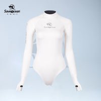 【Bestdive Saveocean 】女式雪月皓月纯白自由潜湿衣露背比基尼