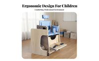 Fully Adjustable children's Posture Correction Chair Ergonomic Design Wooden Cerebral Palsy Chair Solid Wood Construction Toddler Positioning Seat Locking Casters for Physical Therapists, Toddlers, Parents, Indoor, Therapeutic Sessions, Home