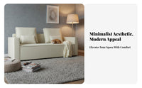 Minimalist Design Straight-Line Storage Sofa abrasionResistant Couch animalsuitable for animals Fabric Household Seating Space-Saving for Apartment Dwellers, Families, Homeowners, Living Room, Small Spaces, Lounge Area, Guest Hosting