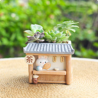 Mini House Planter Open Top Succulent Planter Miniature for Desk Display