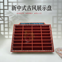 宋锦宫廷风首饰托盘古风展示盘文玩手镯手串散珠收纳盘格子看货盘