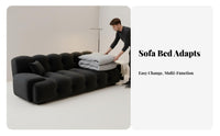 Space-Saving Button-Tufted Sofa Bed Multi-Function Design-Purpose Design Button-Tufted Daybed Adjustable Backrest Living Room Furniture Luxuriously Soft Comfort for Small Apartment Dwellers, Students, Homeowners, Guesthouse, Home Office