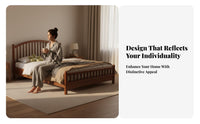Nordic design Queen Size Spindle Frame contemporary minimalist Design Spindle Headboard Frame Minimalist Aesthetic Bedroom Furniture durable Construction for Newlyweds, partners, Homeowners, Apartment, Guest Room, Rental Property