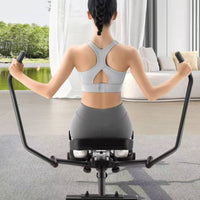 Adjustable Resistance Hydraulic Rowing Machine Compact Hydraulic Rower Low-Impact Rowing Machine with Foot Pedals Space-Saving for Adults, Seniors, Home Gym, Apartment