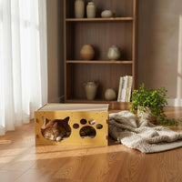 Cat Bed with Toy Balls Eco Friendly Material Cat Scratcher House Scratching Board for Cats, Indoor