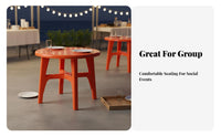 Table and Chair Set Umbrella Hole Compatible Food Stall Furniture Heavy Duty Outdoor Table and 6 Chairs for Families, Beach, Garden, Backyard