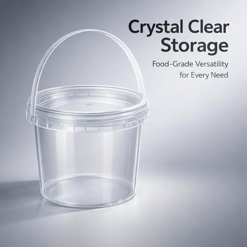 Bucket Lid for Milk Tea Packaging, Food Product Container Lid, Carry Handle Storage, Bin Bucket Lid  - Image 2