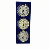 3-in-1 Weather Station Round Dials Wall Mount MDF for Indoor Use