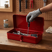 Multi-layer Metal Tool Box with Handle for Car and Home Use