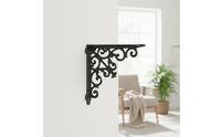 Shelf Brackets with Screws Cast Iron Shelf Bracket Ornate L Brackets for Home Improvement Enthusiasts, Homeowners, Living Room, Kitchen, Entryway