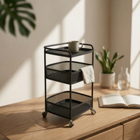 Mini Mobile Decorative Table with Wheels Rolling Side Table Space Saving