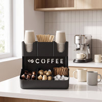 Coffee Station Organizer Vertical Cup Organizer with Compartments Long-Lasting