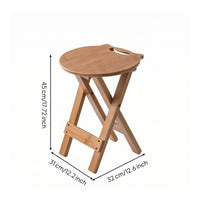 Folding Stool with Handle Foldable Stool with X-Pattern Leg Design Space-Saving Portable Seat for Guests, Small Apartments, Kitchen, Bar