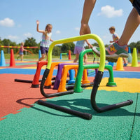 Foldable Training Hurdle ABS Plastic Foldable Agility Hurdle Athletic Gear Curved Top Bar Easy Setup for Soccer Practice