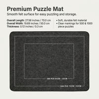 Space Saving Storage Puzzle Mat with Thick Felt Material for Adults, Portable Roll Design for Game Room and Home, Drawstring Closure