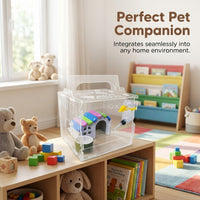 Transparent Hamster Cage with Accessories, Acrylic Villa Cage, Multi-Level Small Animal Cage, Full Transparent Viewing, Dwarf Hamster Habitat