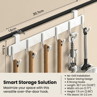 Cabinet Door Hanging Organizer with Removable Storage Hook for Closet, Stainless Steel Over the Kitchen Utensil Rack for Students