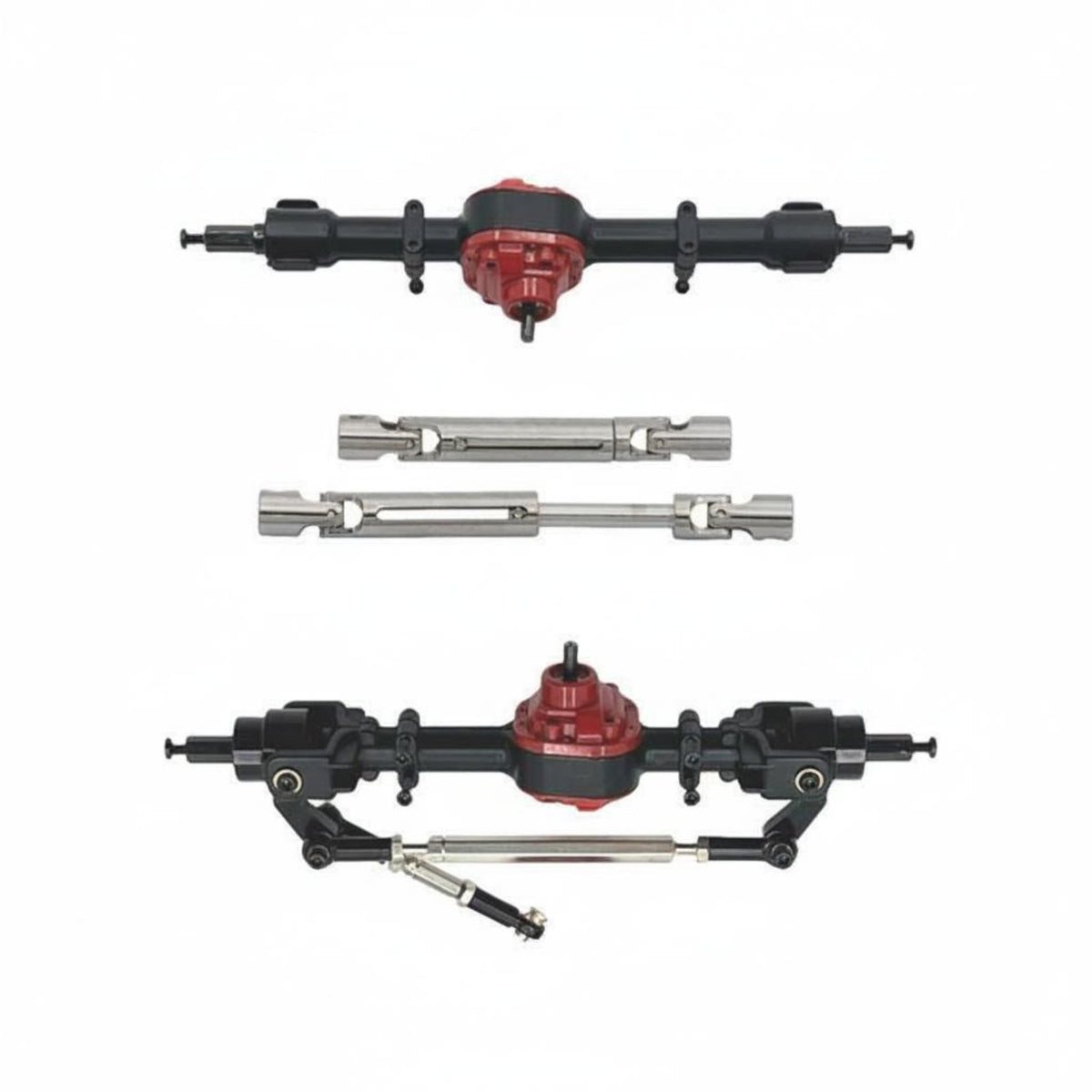 1/12 Scale RC Truck Axle Set Wear-Resistant Front Rear Axle Set Easy to Install CVD Drive Shaft for Outdoor Adventure