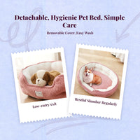 Pet Bed, Cozy Dog & Cat Bed, Plush, Calming, Washable
