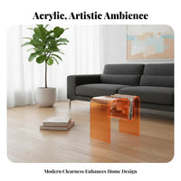 Clear Accent Table Light Luxury Nightstand Space-Saving for Entryway, Homeowners