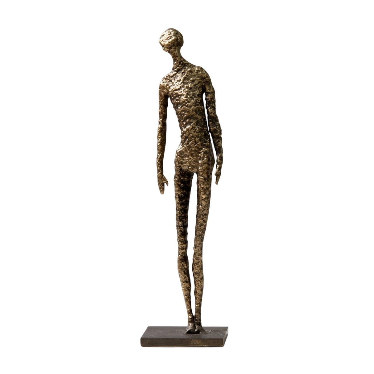 Abstract Human Figure Sculpture Textured Figurine Slim for Office, Entryway