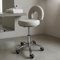 Adjustable Height Stool Chrome Finish Adjustable Stool Easy to Clean Workspace Furniture