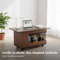 Multi-Functional flip-top Rolling Cart Mobile Design Side Table Space-Saving Household Furniture for Apartment Dwellers, Homeowners, Seniors, Living Room, Small Spaces, Bedroom, Balcony
