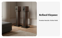 Wooden High-Fidelity Speaker Stand Solid Wood Construction Floor Speaker Stand Stable Wide Base Audio Accessory for Audiophiles, Living Room, Study