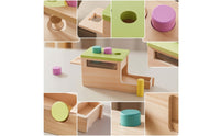 Educational Object Permanence Box with Shape Sorter Natural Wooden Object Permanence Box Sturdy Shape Sorter Sensory for Playroom