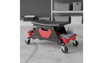 Heavy-Duty Construction Automotive Work Stool with Tool Trays Low-Profile Design Workshop Equipment for Mechanics, Garage