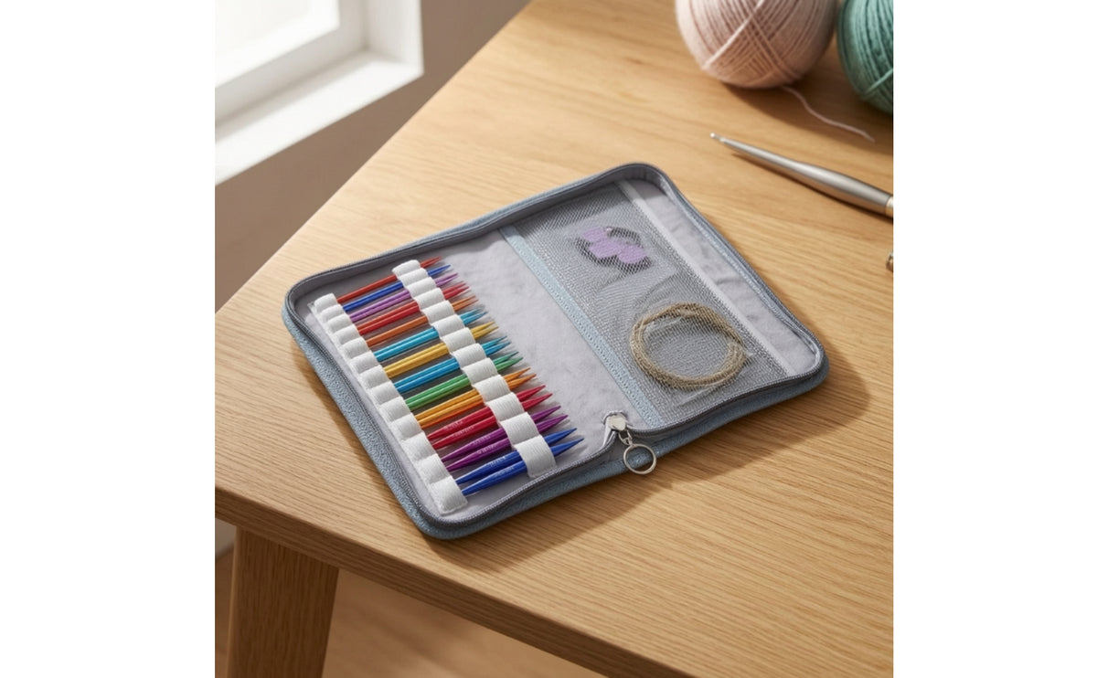 Flexible Interchangeable Knitting Needle Set Portable Interchangeable Circular Knitting Compact Craft Supplies Lightweight for Knitters, Crafters