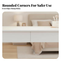 Vanity Set with Lighted Mirror space-saving Design Dressing Table Rounded borders