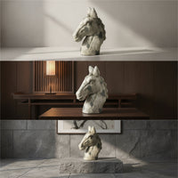 Tabletop Horse Bust Distressed Horse Bust Weathered for Entryway