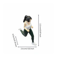 Miniature Running Woman Statue Painted Running Woman Miniature Resin